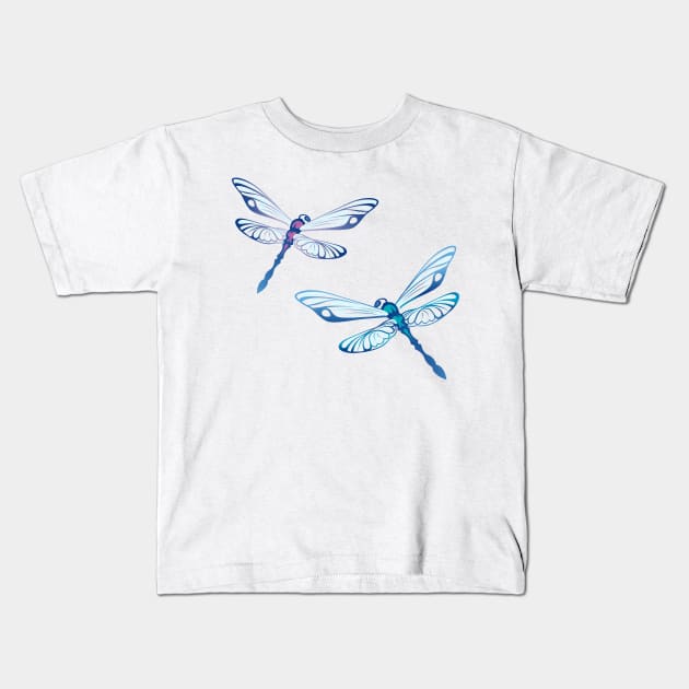 Dragonfly Kids T-Shirt by LaughingDevil